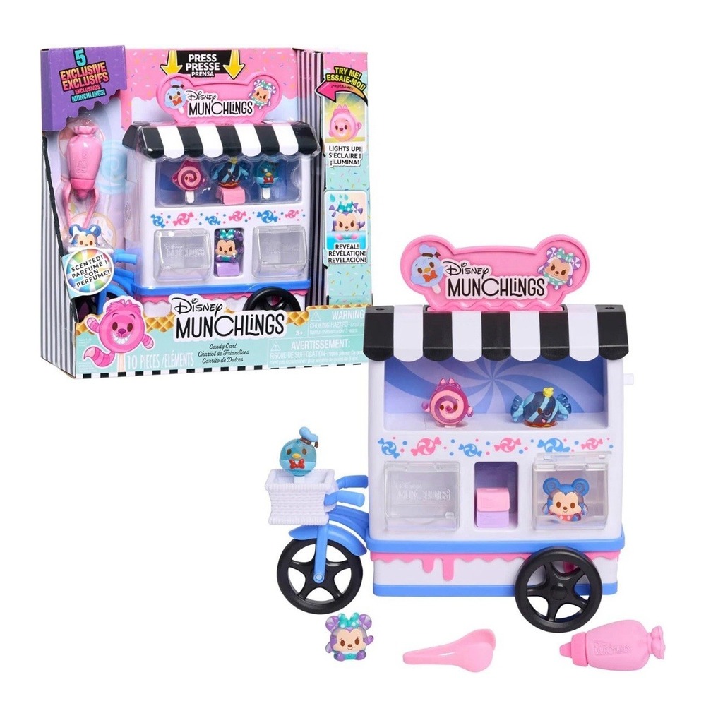 Just Play Disney Munchlings Candy Cart Playset with Lights 5 Exclusive Muchlings